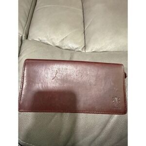 Firenze‎ Italy Oxblood Genuine Leather Continental Accordion Wallet Burgundy